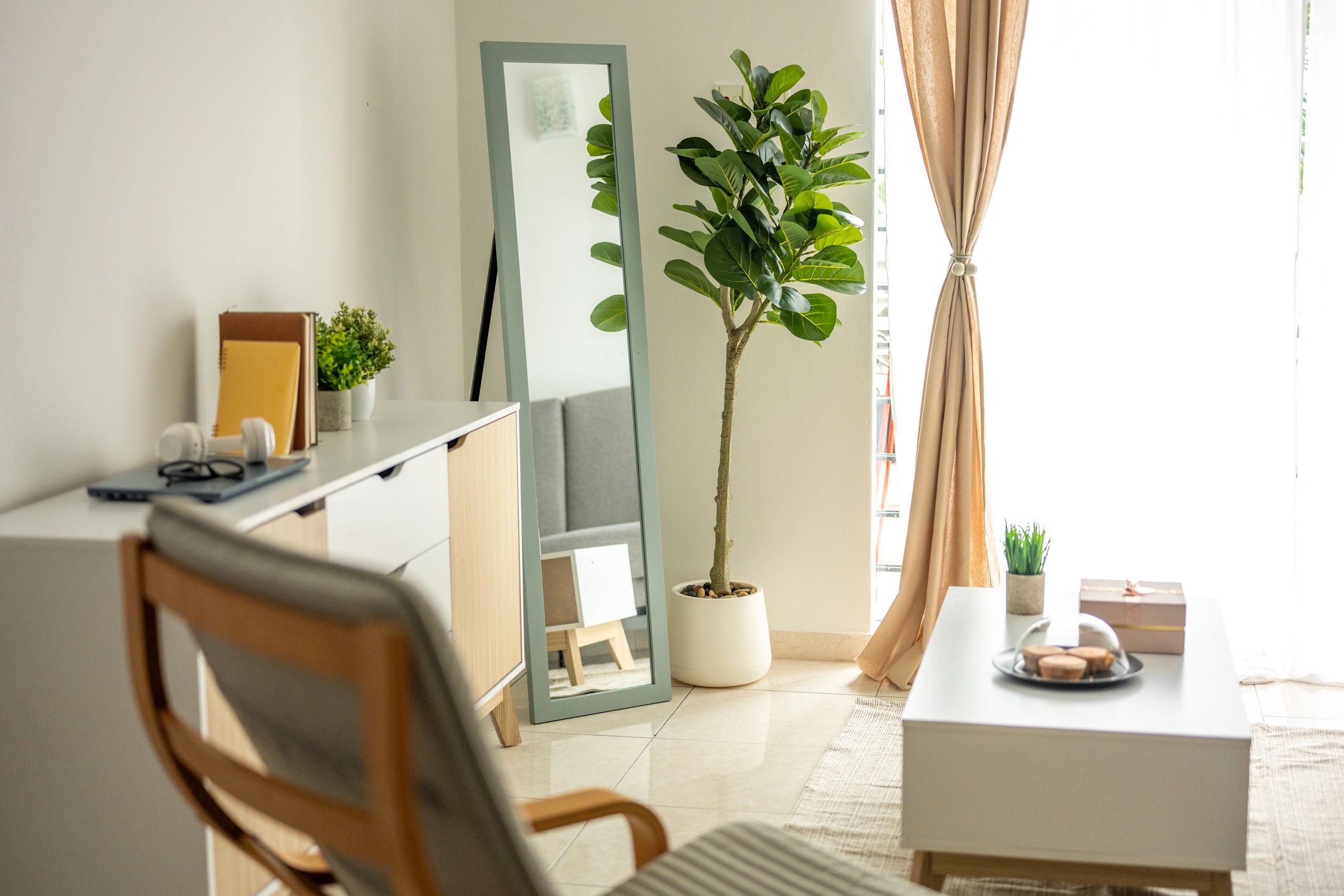 Calm, minimal interior representing a clean and professional salon environment